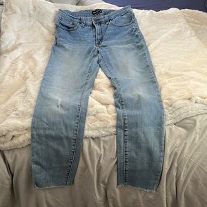 J Crew Mercantile size 31 light wash distressed denim straight leg pants